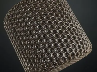 Polished Steel Dimpled Perforated Grill PBR Seamless Texture