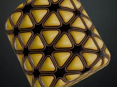Yellow Sci-fi Wall PBR Seamless Texture
