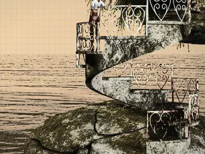 3 stairs spiral staircase 3D model