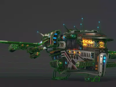 Spaceship 03 Modular Pack Low-poly 3D model