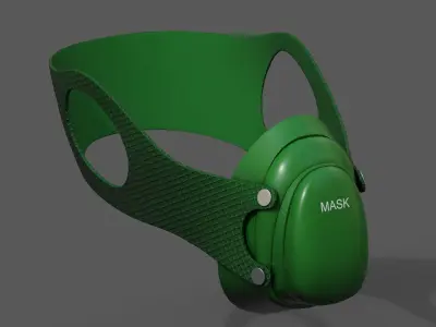 Gas mask respirator scifi futuristic 3d model  Low-poly 3D model