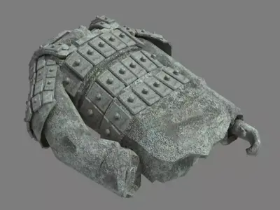 Broken Soldier Statue - Stone Rubble 01 3D model