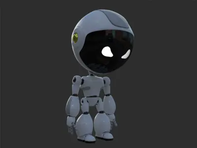 Robot rigged with 3Ds max Biped Low-poly 3D model