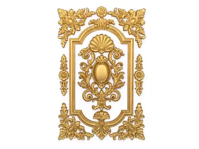 Classic decor  relief  ornament carved 01 3D model