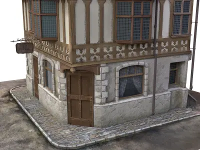 Medieval House 3D model 4