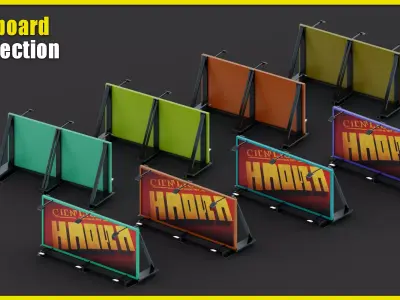 PBR - Low-Poly City Billboard Asset Low-poly 3D model