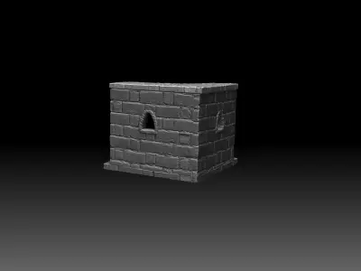 Dungeon walls and door 3D print model