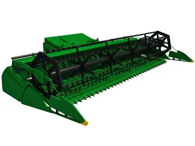 Green Combine Threshing 3D model