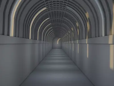 Sci Fi Tunnel 3D model 4