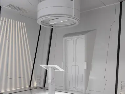 scifi corridor 3D model