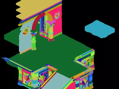 Funeral Place - Door Stairs 02 3D model