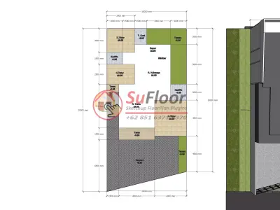 House 10x20m code 631 - Sketchup 3D model 3D model 3D model