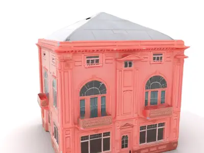 Pink Victorian Building model pack Low-poly 3D model
