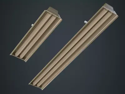 Fluorescent Bulb 1B Low-poly 3D model