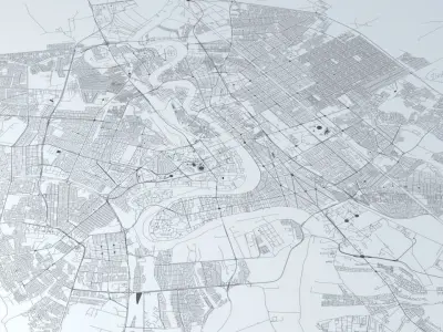 Baghdad Road Network and Streets 3D model