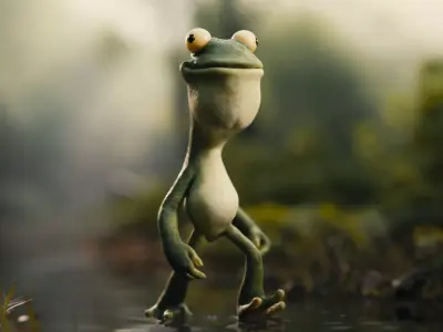 Cartoon Frog Blender 3D model