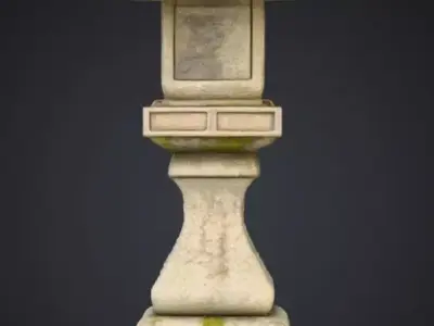 Realistic Japanese Stone Lantern Toro 3D Model 3D model