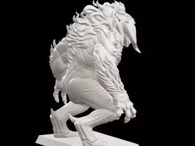 Lizard Monster Fantasy RPG Creature Statue 3D print model
