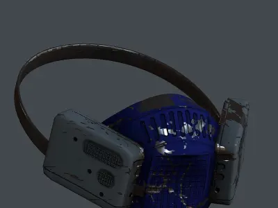 Gas mask helmet 3d model scifi Low-poly 3D model Low-poly  Low-poly 3D model order