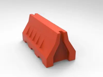 Traffic Barrier Low-poly 3D model 2