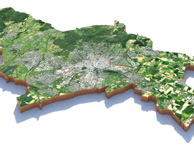 Aachen terrain city 3D model