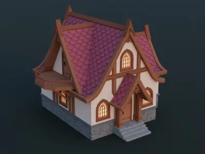 Fantasy House 3 Low-poly 3D model