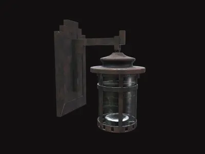 Medieval Torch V18 Low-poly 3D model