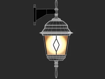 Flashlight Lowpoly outdoor lamp Low-poly 3D model