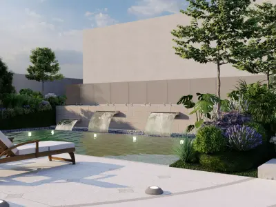 landscape Design 01 - SKP and LUMION  3D model