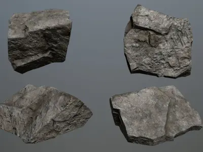 Rock Set 18 Low-poly 3D model