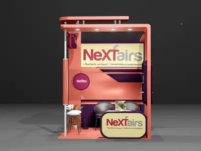 Nexfairs Booth Design Free 3D Model Project File Blender Free low-poly 3D model