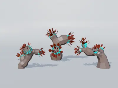 LowPoly alien trees 3D model