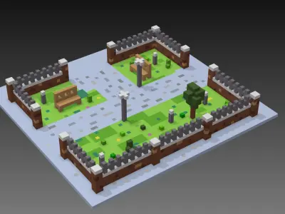 Voxel Park 3D model
