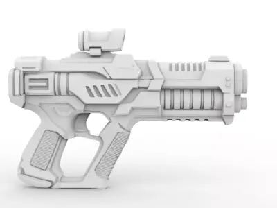 Sci-Fi Handgun 3D Printable 3D print model