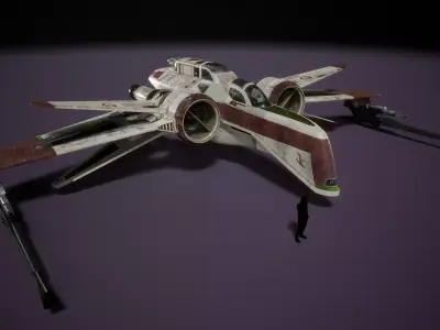 Star wars ARC-170 Starfighter rigged Med poly mesh Low-poly 3D model