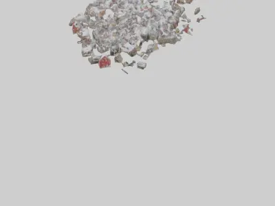 Christmas Village Houses with Snow model Low-poly 3D model