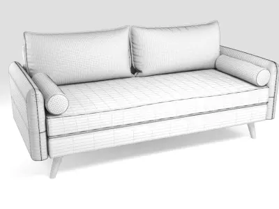 Grey Fabric Sofa 3D Model PBR for Architectural Visualization 3D model