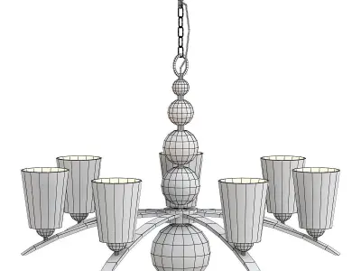 hinkley light chrome chandelier 3D model