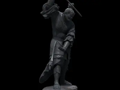 Basara statue of chinese warrior 3D model