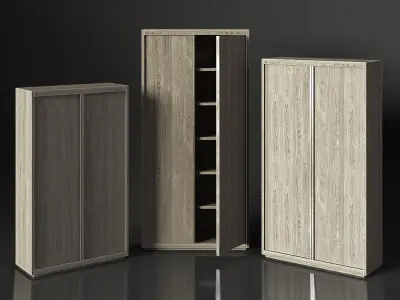 BEZIER PANEL DOUBLE-DOOR CABINET 3D model