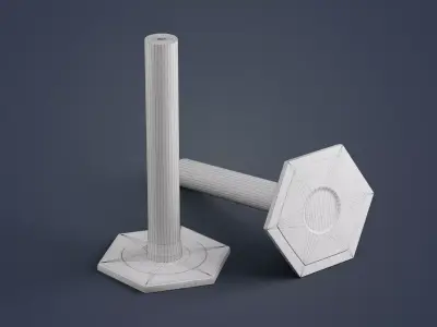 Traffic - Crowd Barrier Control -  Delineator Channelizer Post Low-poly 3D model