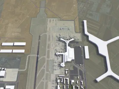Harbin - Airport Low-poly 3D model