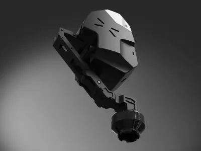 Robot head industry 3D model