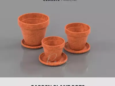 GARDEN PLANT POTS MINIATURE FOR DOLLHOUSE 3D print model