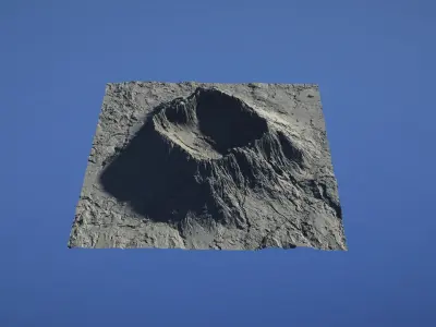 Landscape Environment Volcano Snow 41 Low-poly 3D model
