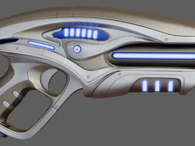 Sci-Fi Blaster Low-poly 3D model