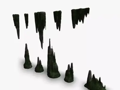 Cave Rock Pack 1 - Moss 2 Low-poly 3D model