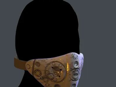 Gas mask helmet 3d model scifi Low-poly Low-poly 3D model