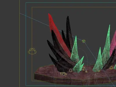 Game model - prominent volcanic stone teeth 3D model