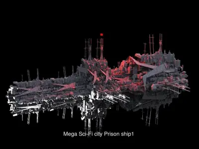 Prison Colony Space Ships 3D Model Pack